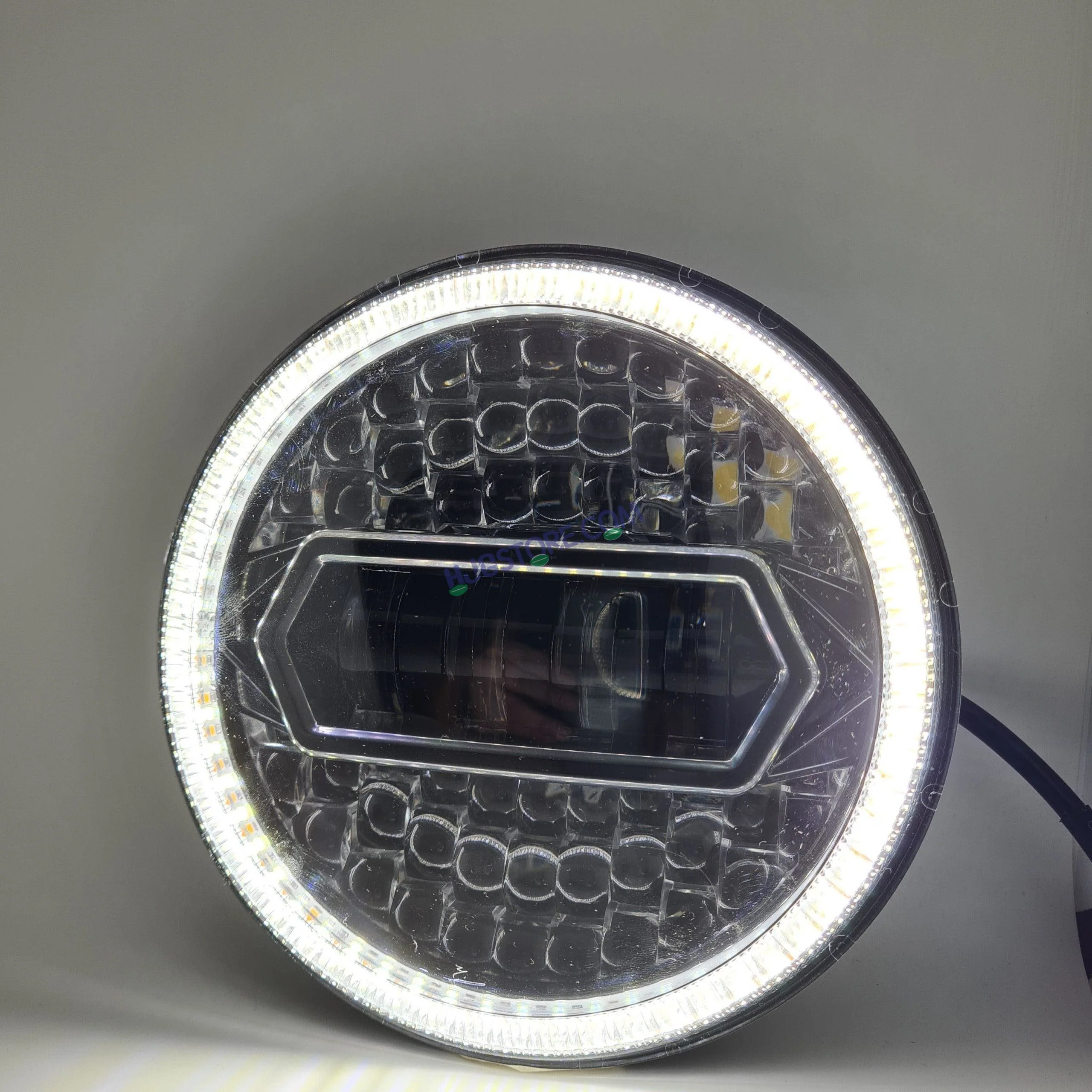 HJG 7 Inch Diamond Cut Round Led Headlight Fits in Royal Enfield all model and Mahindra Thar - Image 3